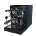 Espresso machine with wooden handles on a white background