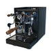 Espresso machine with wooden handles on a white background