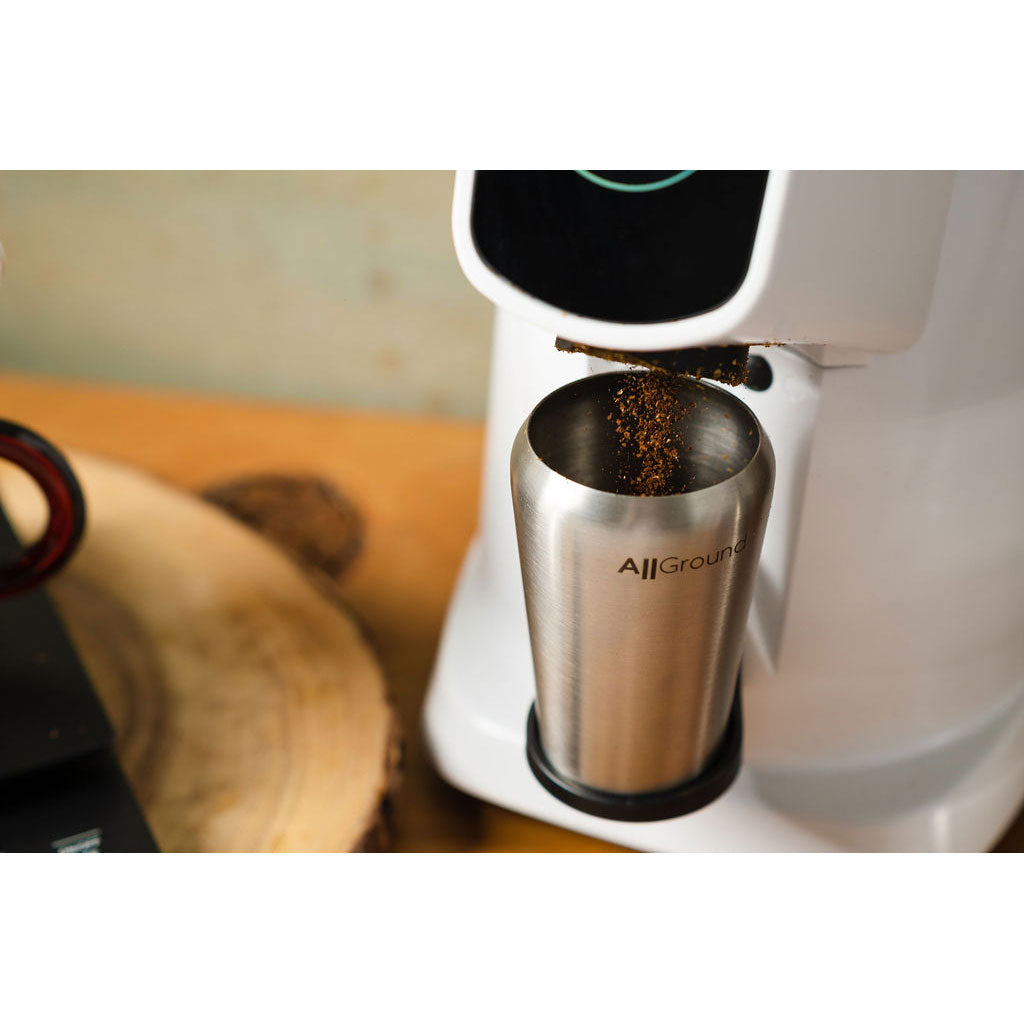 AllGround ProBrew Filter Coffee Grinder - White w/ Wood