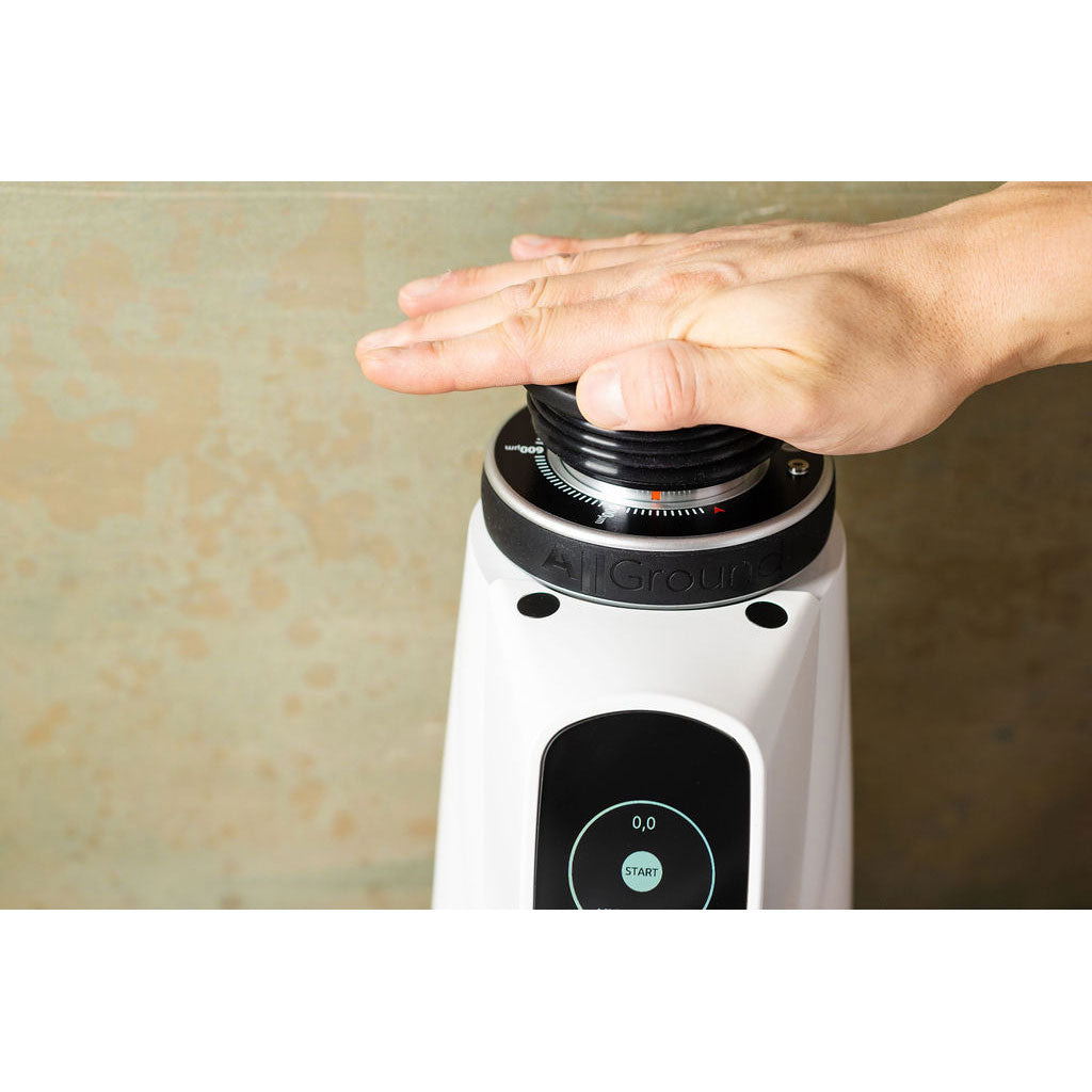 AllGround ProBrew Filter Coffee Grinder - White w/ Wood