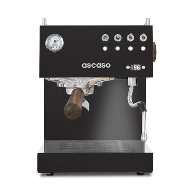 Black Ascaso espresso machine on a white background