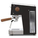 Espresso machine with wooden handle on a white background